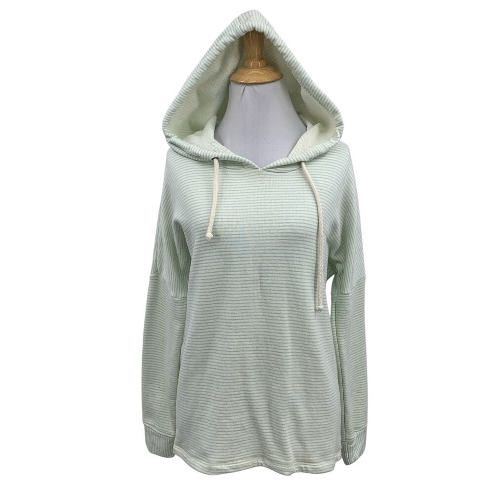 O'Neill Sweatshirt Womens S Small Mint White Striped Hooded Drawstring Pullover